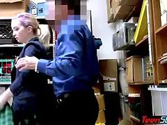 Pale emo teen shoplifter punish fucked by a LP officer