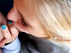 Amateur, Grosse bite, Blonde, Sucer une bite, Tir de sperme, Faciale, Français, Hd