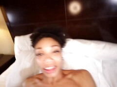 Chica, Tetas grandes, Tetona, Semen en la boca, Corridas, Ébano, Casero, Pov