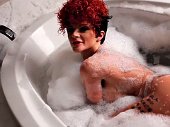 Joslyn James bubbles in the bathtub