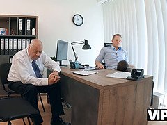 Mina K seduces loan manager & takes advantage of him in office