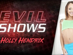 Horny Holly Hendrix fucking herself with lots of different toys