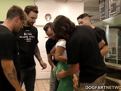 Verga grande, Tetas grandes, Negro, Garganta profunda, Ébano, Grupo, Interracial, Orgía