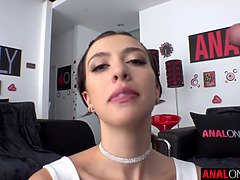 Blasen, Braunhaarige, Besamung, Hundestellung, Hd, Zierlich, Dürr, Titten