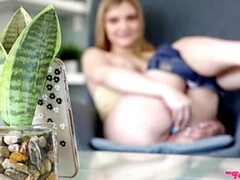 Blondine, Geschnappt, Hundestellung, Natürlichen titten, Zierlich, Reiten, Ablutschen, Vibrator