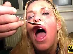 Big breast scum throating schlong