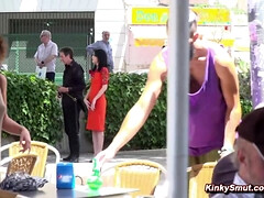 Sadomasochismus, Blasen, Kehlenfick, Fetisch, Gruppensex, Gruppe, Im freien, Schmerz