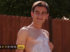 Rubia, Ffm, Tetas naturales, Al aire libre, Piscina, Público, Pelirrojo, Tetas