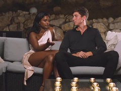 Indian Princess Kneels and Takes Big White Cock in Mouth - Rough Interracial Pool Sex