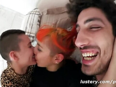 Leie, Europäisch, Frau frau mann, Behaart, Hd, Pov, Kurzes haar, Flotter dreier