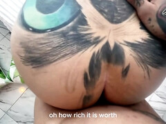 The mischievous tat female with split tongue and yam-sized ass gets creampied by her neighbor - amazing xxx!