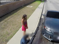 Grosse bite, Sucer une bite, Brunette brune, Voiture, Tir de sperme, Grosse, Hd, Seins naturels