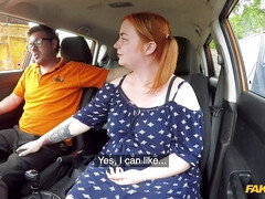 Enthousiasteling, Pijpbeurt, Auto, Hondjeshouding, Buiten, Gezichtspunt, Realiteit, Roodharige vrouw