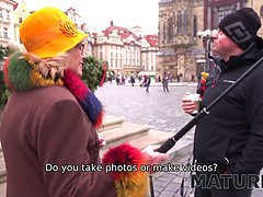 デカパイ, お婆さん, 熟年, 母, オマンコ, 赤毛, ストッキング