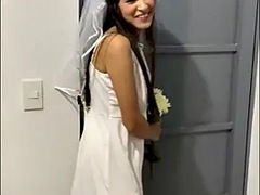 Enthousiasteling, Brijd, Sperma, Sperma shot, Latijnse vrouw, Gezichtspunt, Rijden, Vrouw