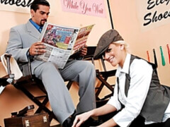 Culo, Verga grande, Rubia, Mamada, Estilo perrito, Oficina, Coño, Cabello corto