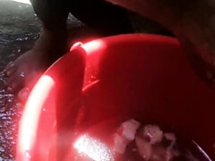 Enthousiasteling, Stel, Huisgemaakt, Indisch, Melk, Naakt, Buiten, Vrouw