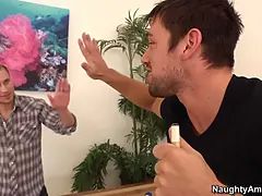 アメリカ人, アナル, デカチン, デカパイ, ブロンド, フェラチオ, 口内発射