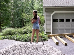 お尻, オナニー, オマンコ, 一人, ティーン, オッパイの, おもちゃ