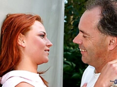 Astonishing redhead babe Jasmina screwed in her small mouth