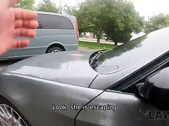 Law4k. girl was going to steal car but was caught and pounded by security officer