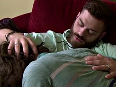 buff bear cocksucked by stud