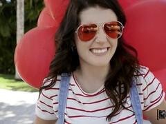 Amerikanisch, Schlafzimmer, Blondine, Blasen, Schwanz, Lecken, Im freien, Flotter dreier