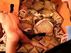 Blond, Pijpbeurt, Rondborstig, Europees, Frans, Hd, Ondergoed, Kousen