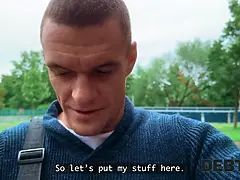 Mooi, Bruinharig, Stel, Hd, Natuurlijke tieten, Gezichtspunt, Schreeuwen