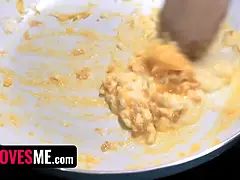 Curvy step sis Dana Wolf gives step bro a bj in the kitchen point of view fashion - sislovesme