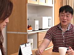 アジア人, フェラチオ, 毛深い, 日本人, 淫乱熟女, 乳首, 義母, オッパイの
