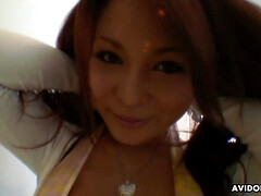 Asiatisch, Grosser arsch, Grosse titten, Blasen, Schwanz, Reif, Milf, Pov