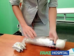 Blonde salesgirl's tight pussy used to close deal in POV fake hospital video
