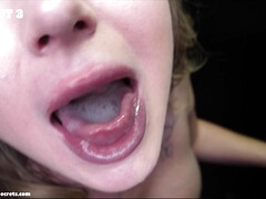 Grote lul, Grote mammen, Pijpbeurt, Sperma shot, Diep in de keel, Lul, Handbeurt, Interraciaal