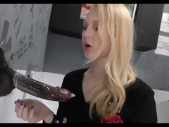 Blonde, Sucer une bite, Queue, Noir ébène, Érotique, Fétiche, Trou de la gloire, Softcore