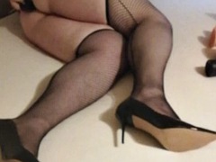 BBW Sissy in Chastity stretches Ass