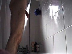 I take shower and cum