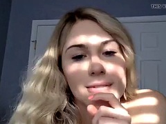 Enthousiasteling, Blond, Shemale, Alleen