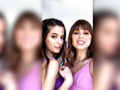 Lovely girlfriends Abbie Maley and Riley Reid caress their bodies
