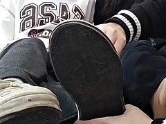 素人, アジア人, 中国人, 足, フェティッシュ, なめる, フェラする, 三人