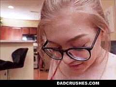 lil' Blonde Cute & Nerdy teenage Step Daughter Jayden Hayes Play With Step dad In Front Of Mom Before School POV