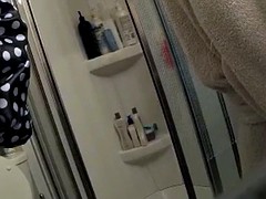 Wife showers and then in sexy tight underwear
