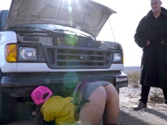 Gros seins, Bottes, Voiture, Talons, Maman, Jarretelles, Allumeuse, Uniforme