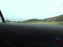 Leie, Strand, Bikini, Blasen, Braunhaarige, Pov, Öffentlich, Scherzbold