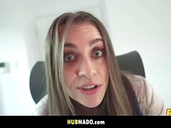 Large-breasted hostel guest, Josephine Jackson, goes wild with manager - Natural Breasts & Humorous Encounter