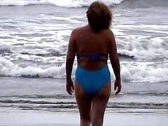 Leie, Strand, Grosser schwanz, Bikini, Erotisch, Latina, Masturbation, Spanner