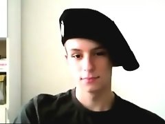 Enthousiasteling, Homo, Masturbatie, Alleen, Uniformpje, Webcamera