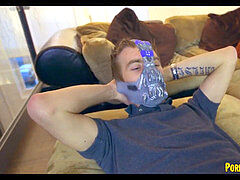 sandy-haired gets hefty Bane trouser snake