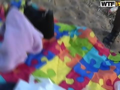 Steamy public fucking on the beach