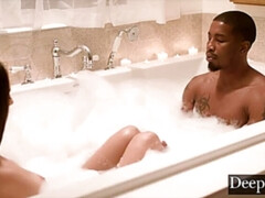 Cuarto de baño, Negro, Mamada, Polla, Montar, Ducha, Adolescente, Tetas